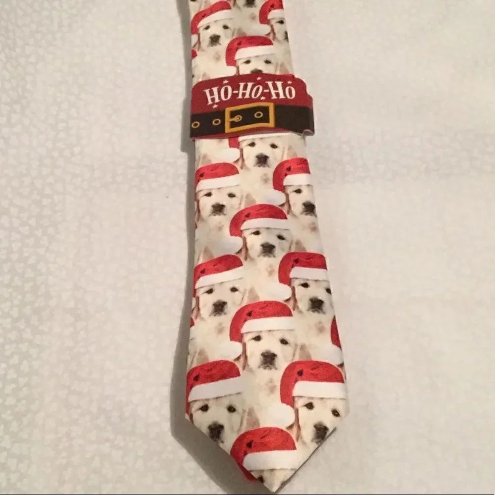 Men's Christmas Pup Tie